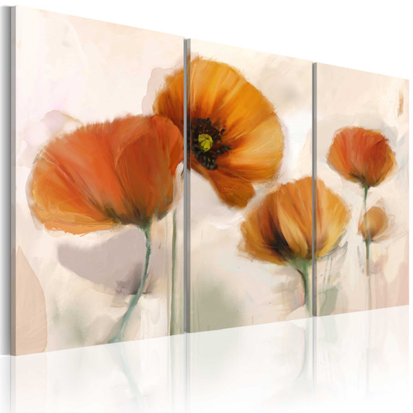 Rosalind Wheeler 3 Tlg Leinwandbilder Set Artistic Poppies Wayfair De